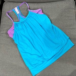 Ivivva Pink & Turquoise BUILT-IN Bra Tank Top